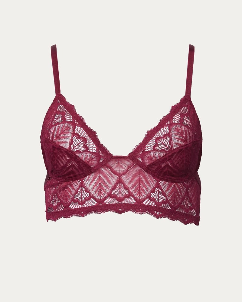 Front of a size L Strappy Lace Longline Bralette in Plum in Plum by LETO. | dia_product_style_image_id:339712
